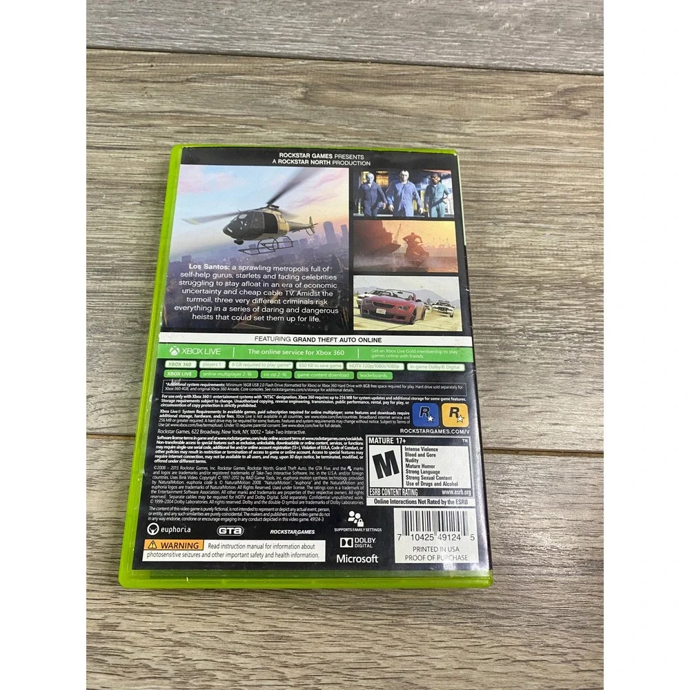 Grand Theft Auto V GTA 5 Microsoft Xbox 360 Complete With Manual 2-Disc Set 2013